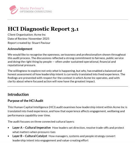 Example HCI audit report